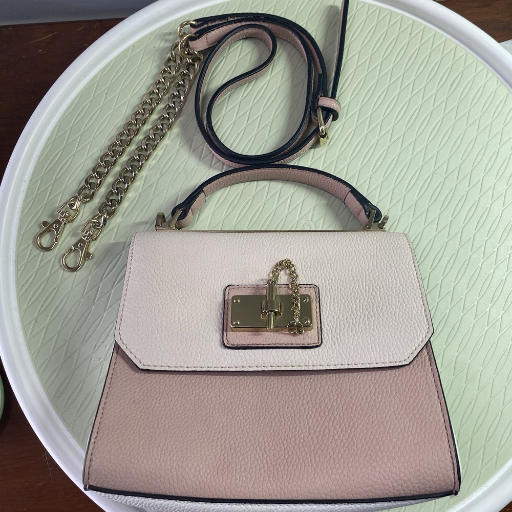 Aldo Purse Snake Embossed Pink&white Shoulder Crossbody Handbag Strap 50"